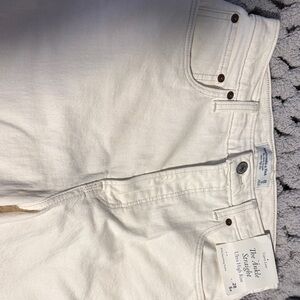 Abercrombie & Fitch Cream Straight Leg Jeans